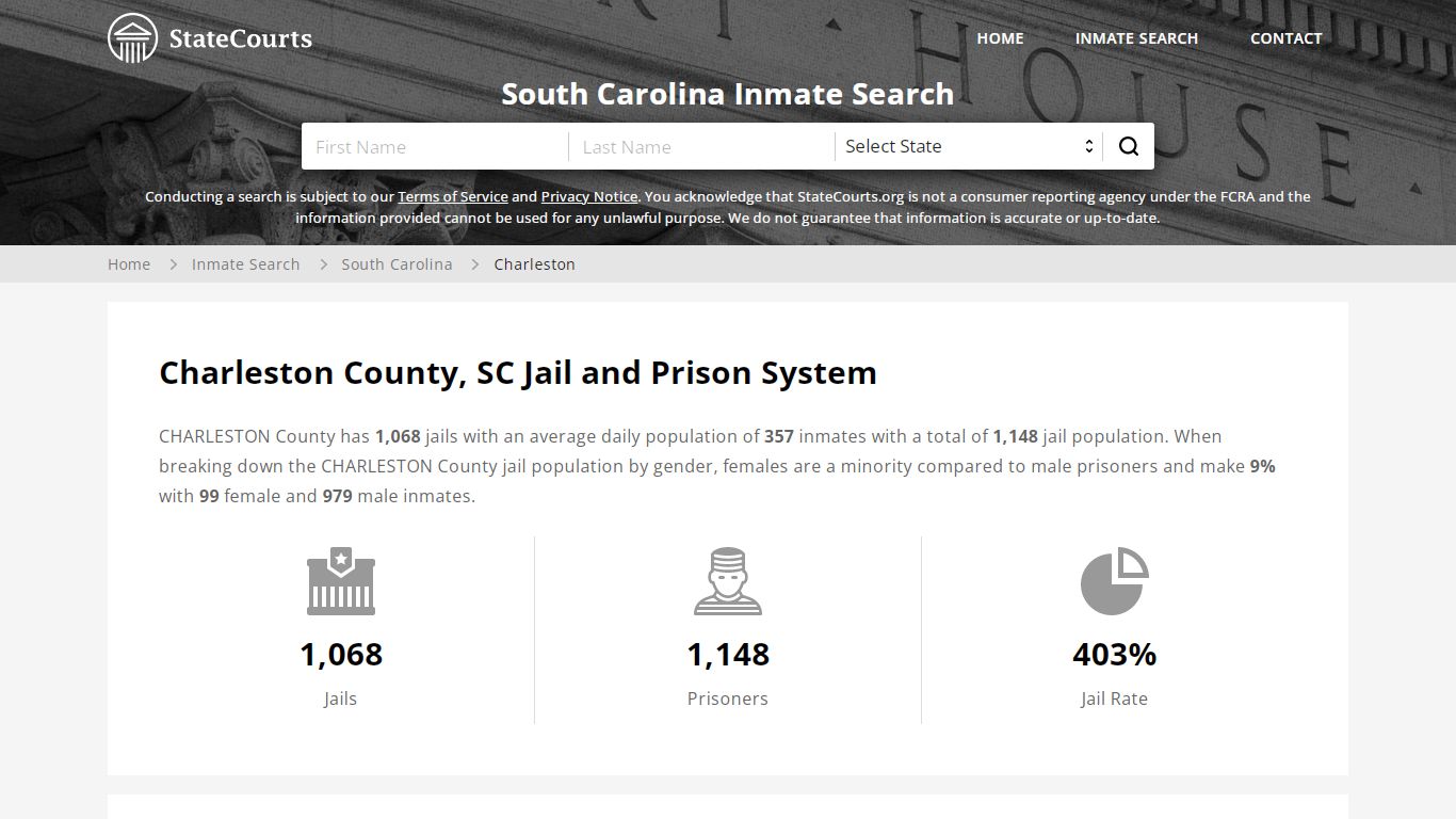 Charleston County, SC Inmate Search - StateCourts