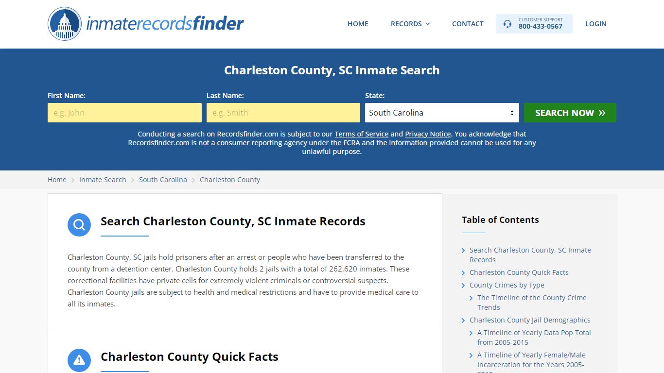 Charleston County, SC Inmate Lookup & Jail Records Online